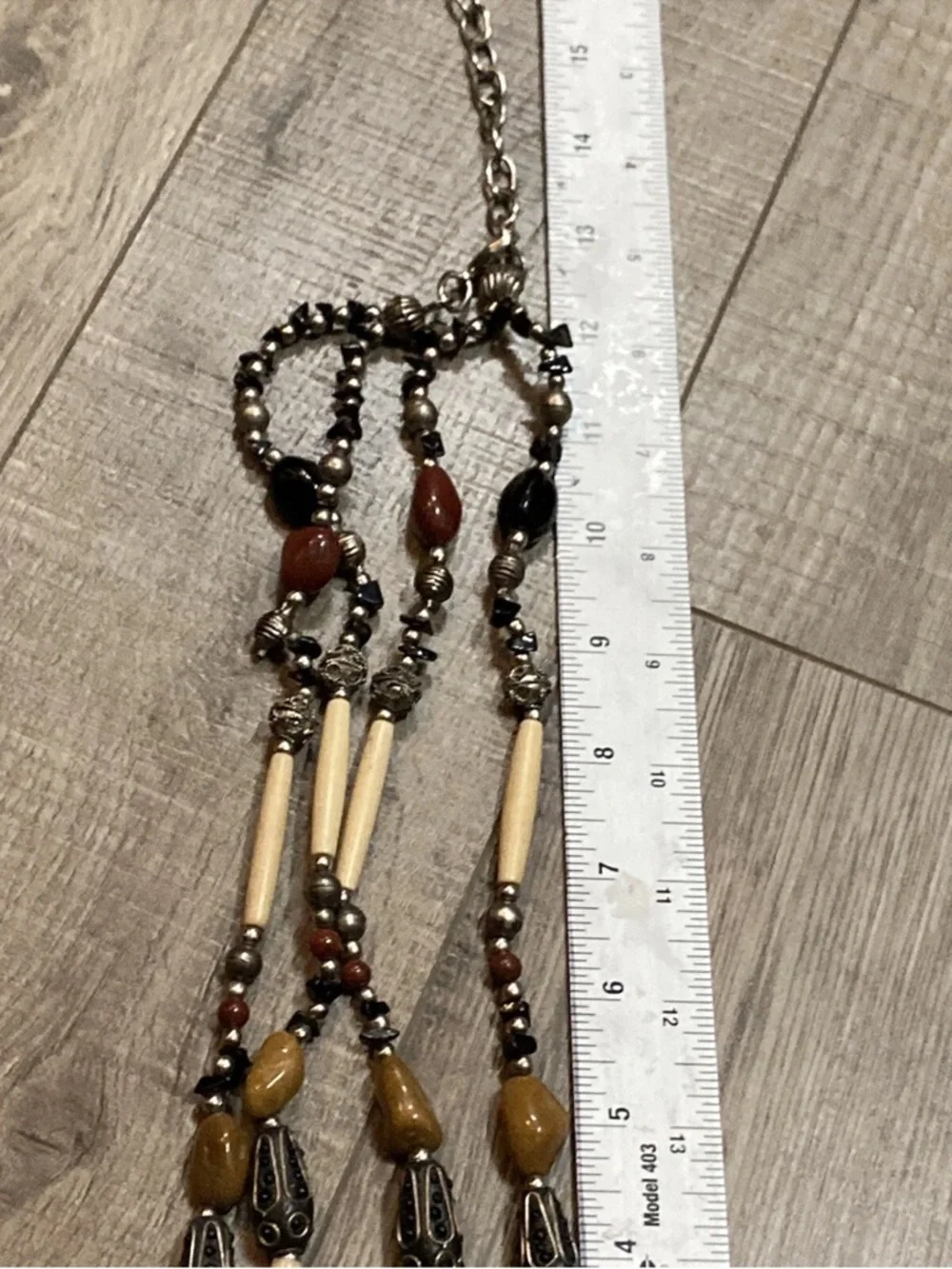 Multi-Strand Boho Beaded belt in Cream, Brown & Black